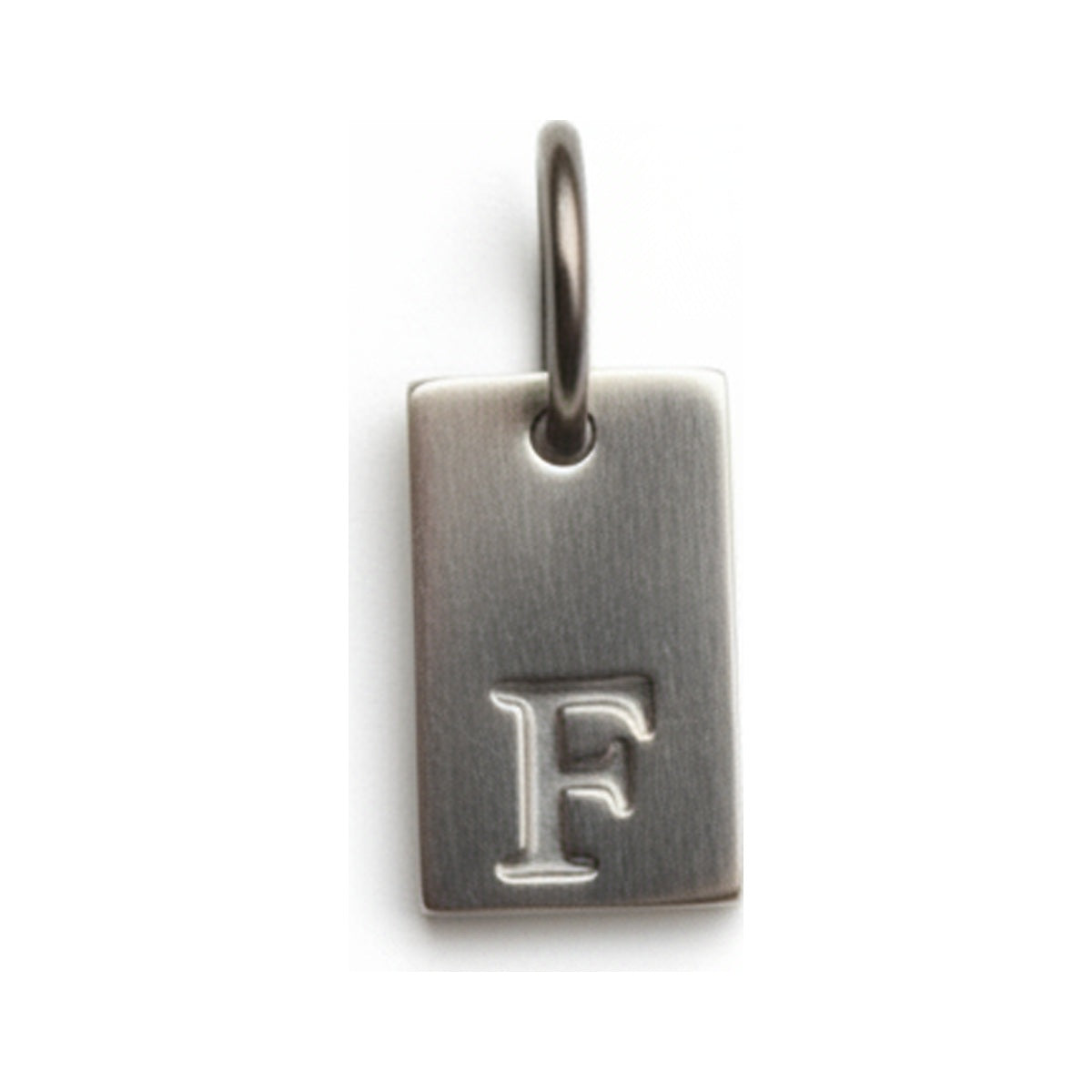 Square Initial Charm — Silver / F