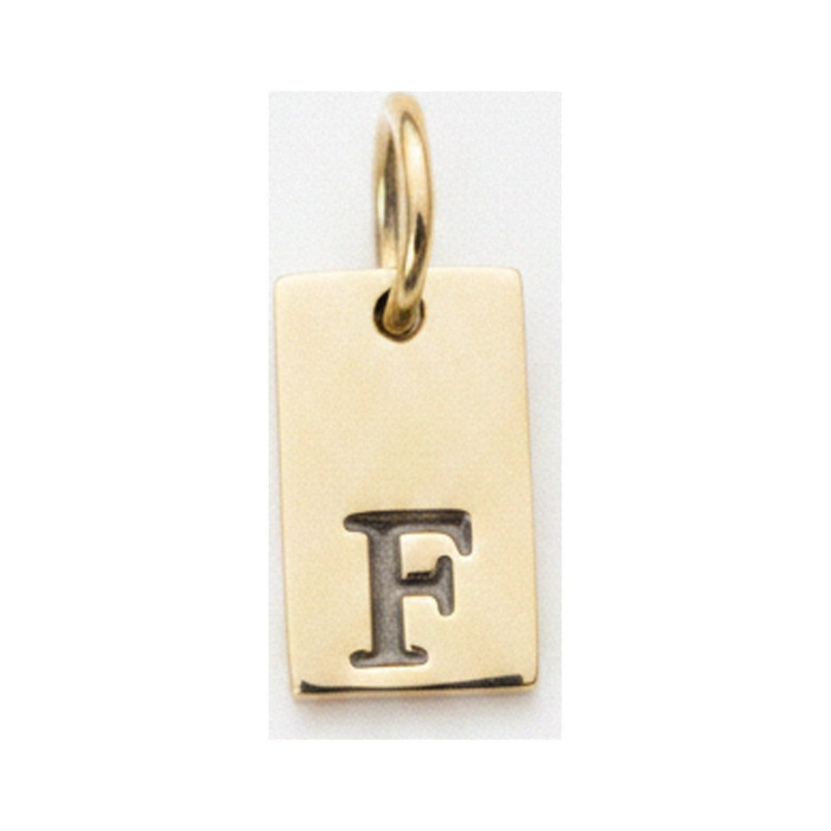 Square Initial Charm — Gold / F