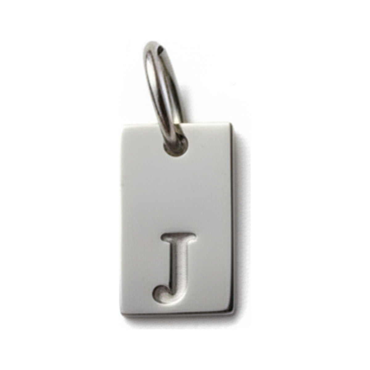 Square Initial Charm — Silver / J