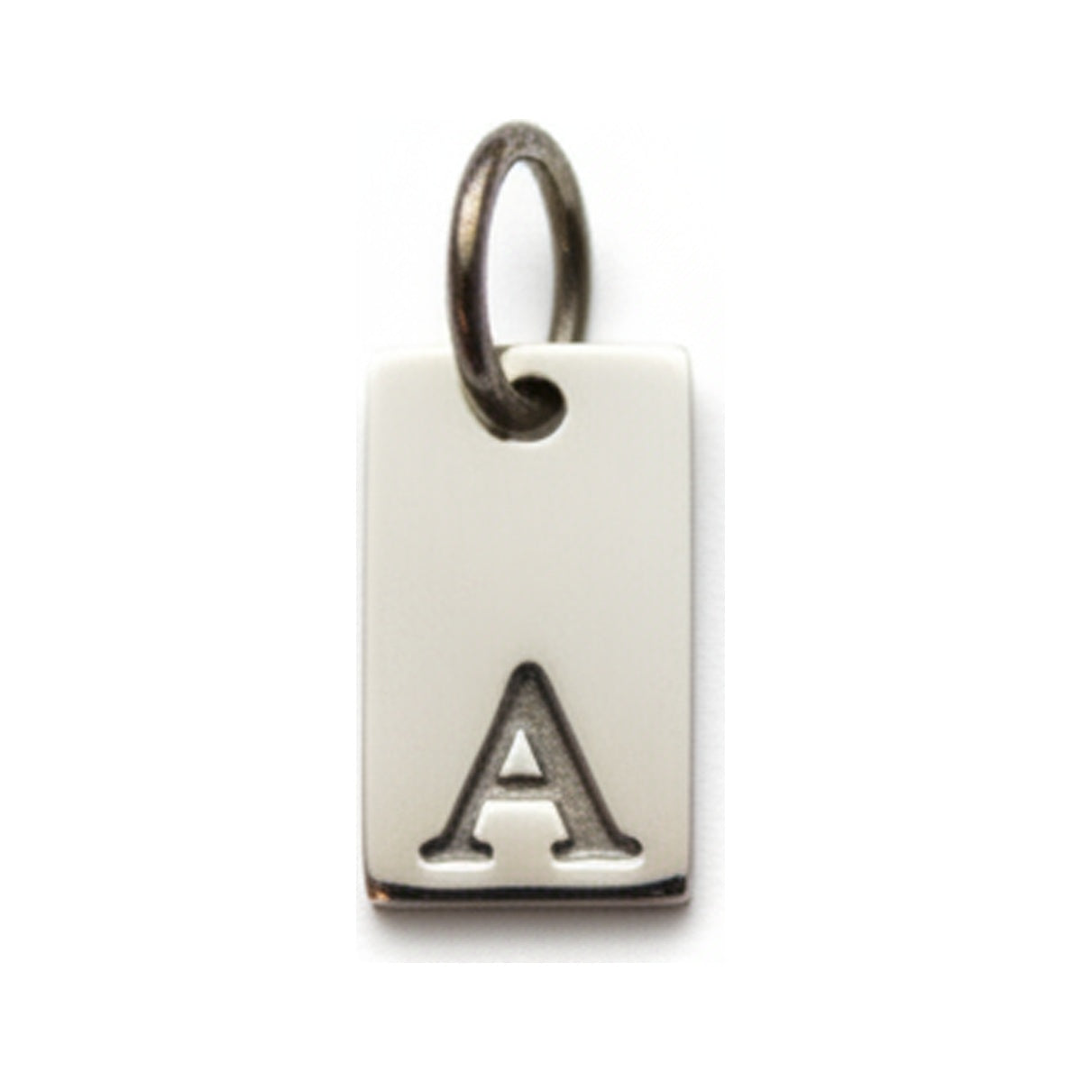 Square Initial Charm — Silver / A