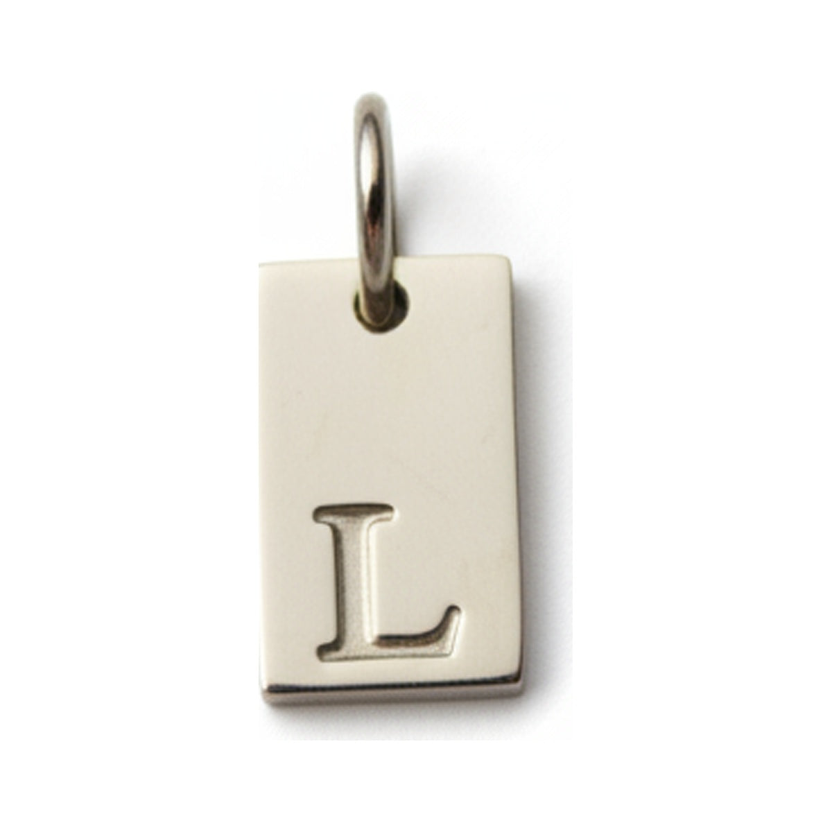 Square Initial Charm — Silver / L