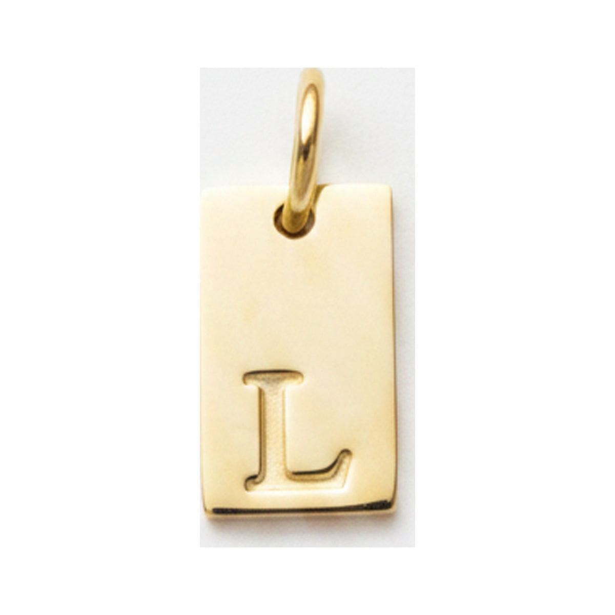 Square Initial Charm — Gold / L