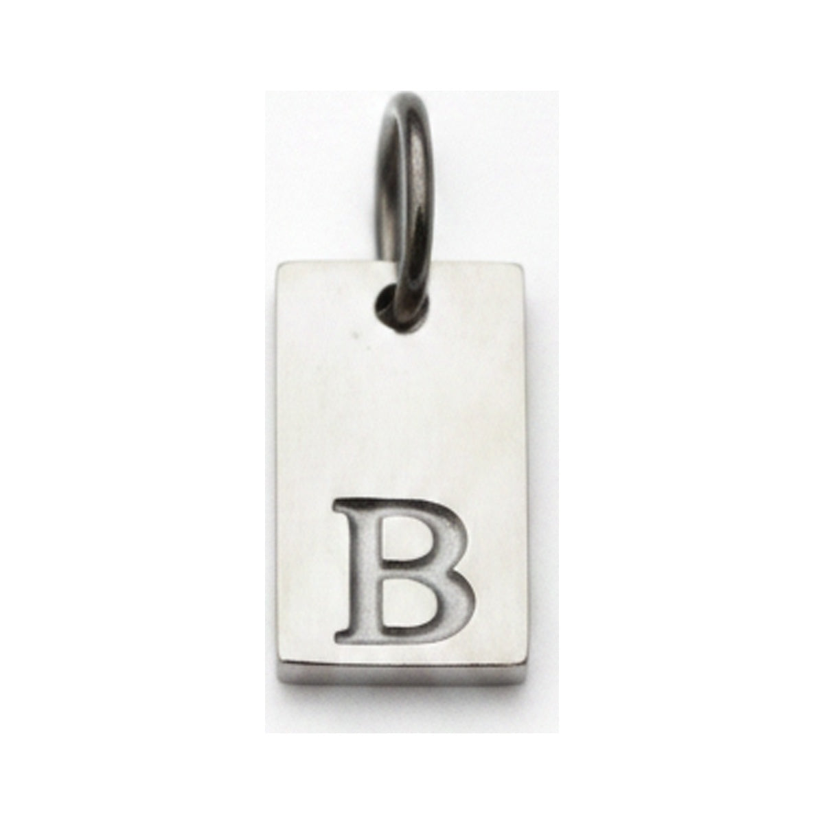 Square Initial Charm — Silver / B