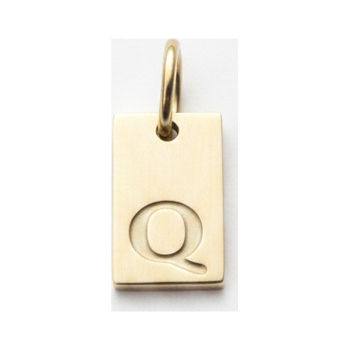 Square Initial Charm — Gold / Q