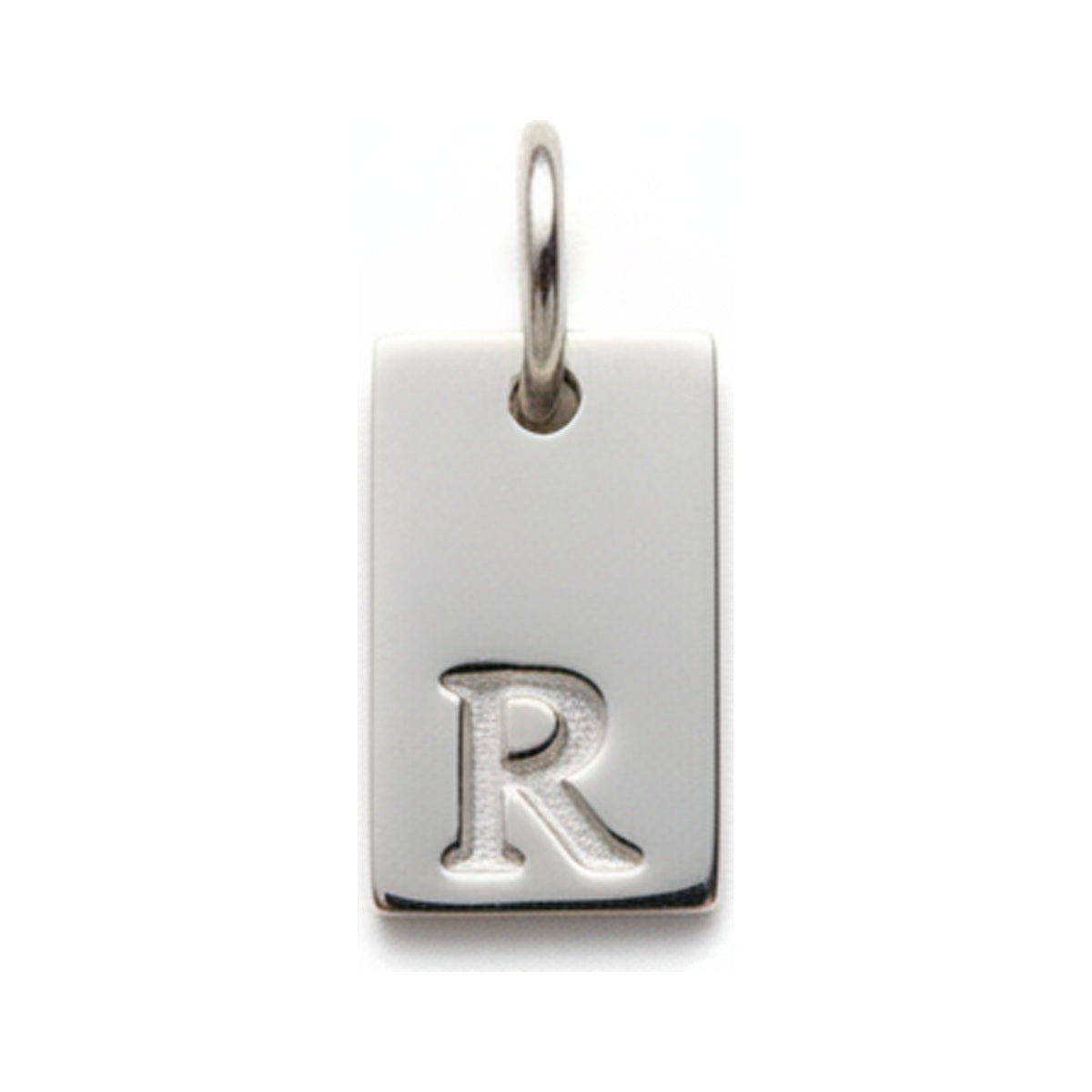 Square Initial Charm — Silver / R