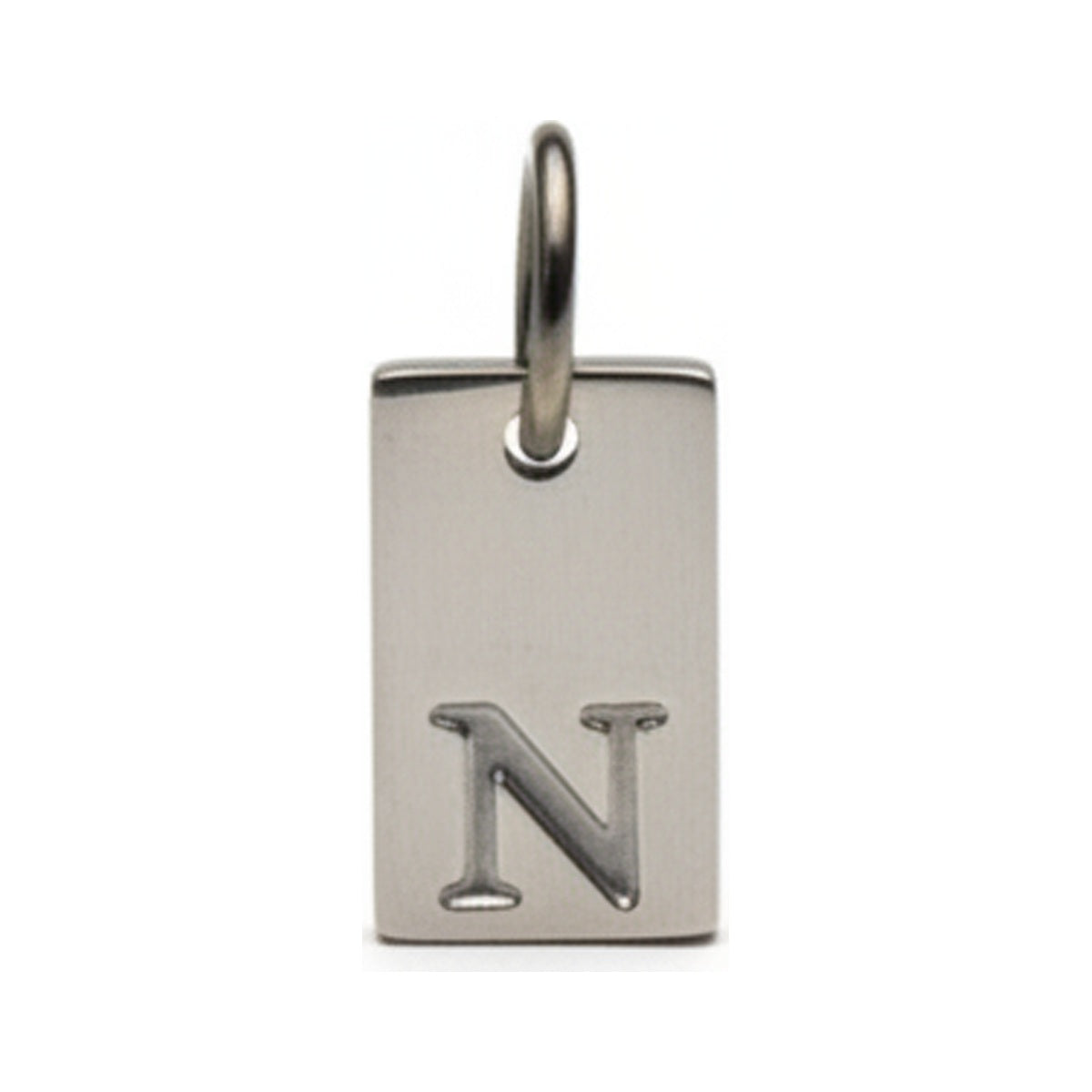 Square Initial Charm — Silver / N