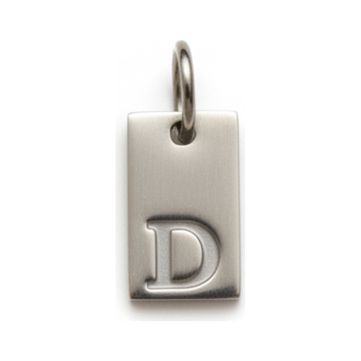 Square Initial Charm — Silver / D
