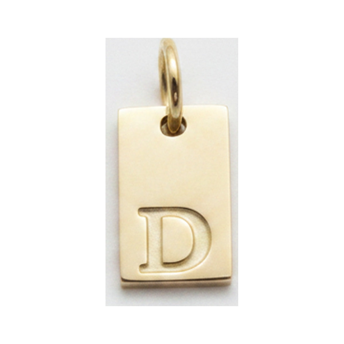 Square Initial Charm — Gold / D