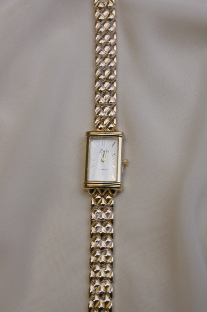Lyntr Gold Rectangular Chainmail Watch (photo 5)