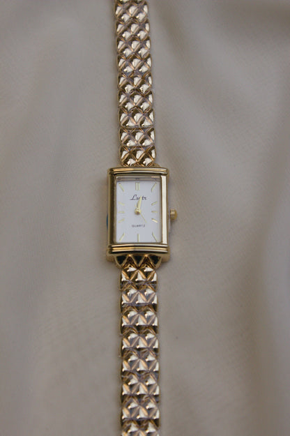 Lyntr Gold Rectangular Chainmail Watch (photo 10)