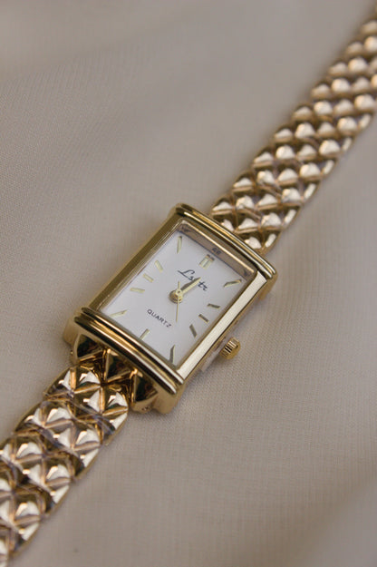 Lyntr Gold Rectangular Chainmail Watch (photo 13)