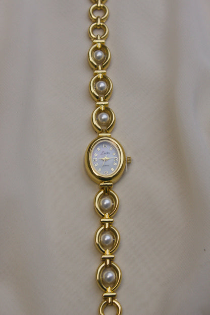 GEDI Gold Oval Pearl-Loop Watch (photo 4)
