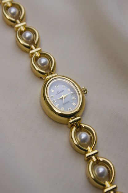 GEDI Gold Oval Pearl-Loop Watch (photo 7)