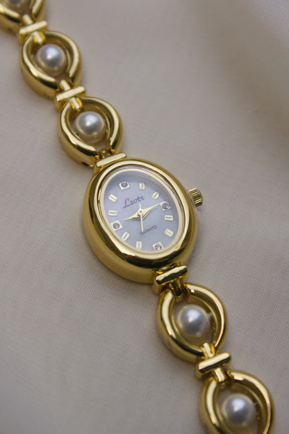 GEDI Gold Oval Pearl-Loop Watch (photo 8)