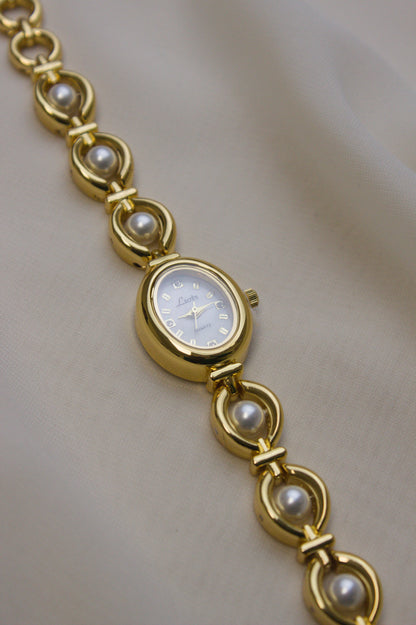 GEDI Gold Oval Pearl-Loop Watch (photo 9)