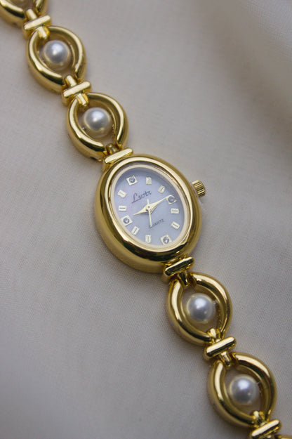 GEDI Gold Oval Pearl-Loop Watch (photo 11)
