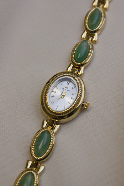 GEDI Gold Oval Jade-Loop Watch (photo 2)