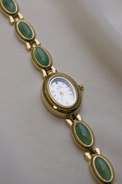 GEDI Gold Oval Jade-Loop Watch (photo 4)