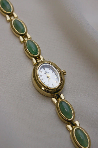 GEDI Gold Oval Jade-Loop Watch (photo 5)