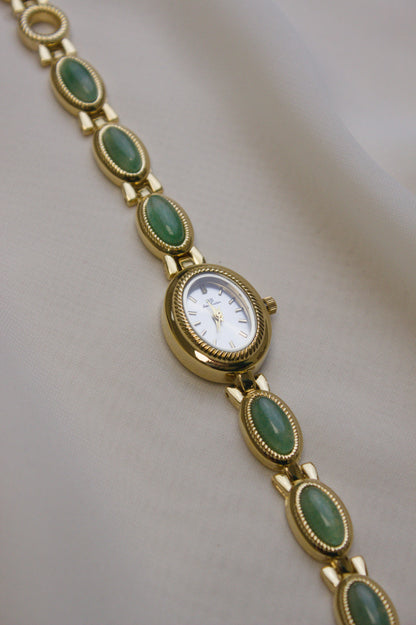 GEDI Gold Oval Jade-Loop Watch (photo 6)