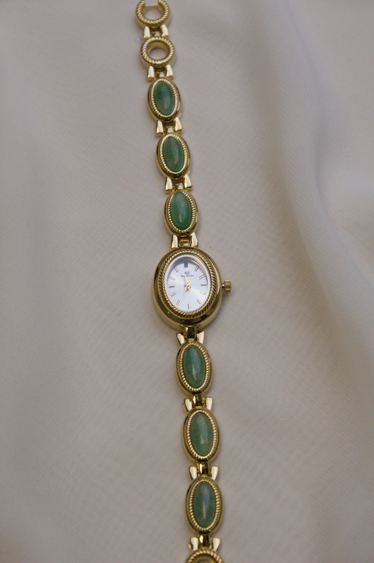 GEDI Gold Oval Jade-Loop Watch (photo 7)