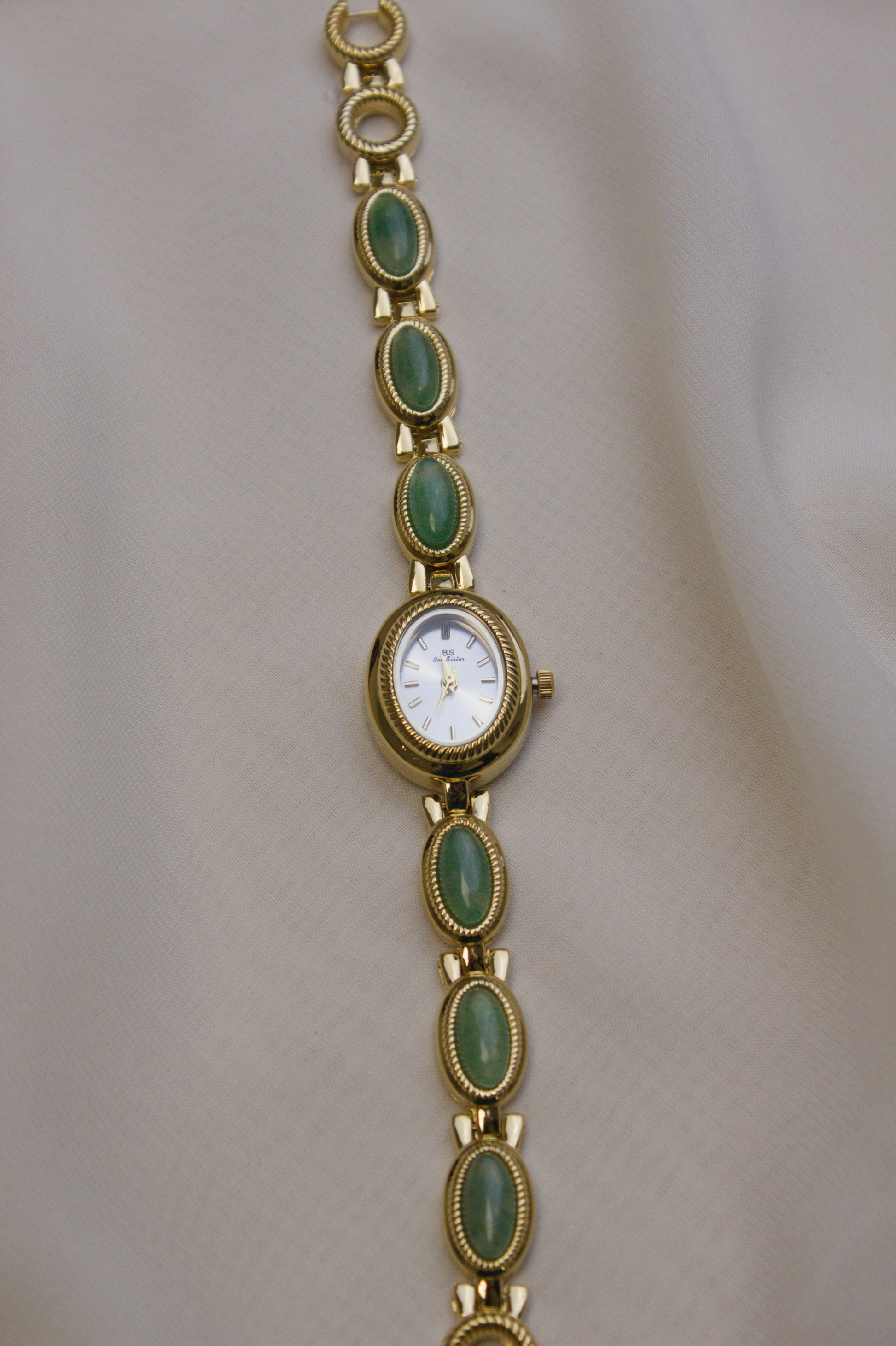 GEDI Gold Oval Jade-Loop Watch (photo 7)