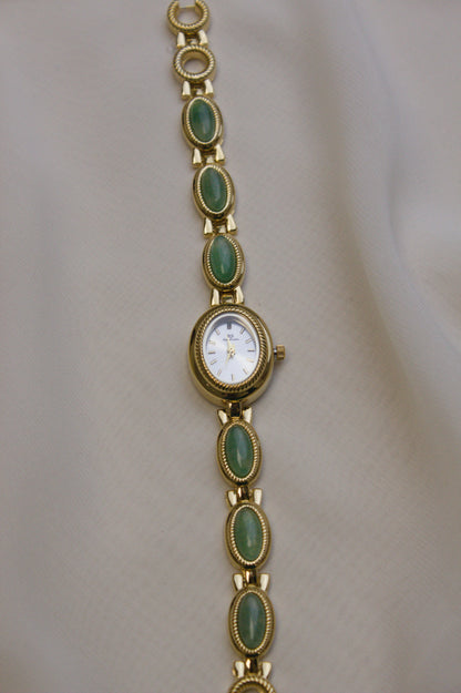 GEDI Gold Oval Jade-Loop Watch (photo 7)