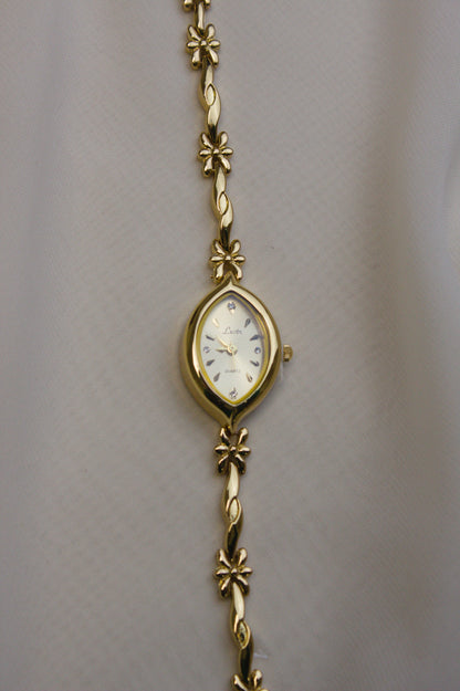Marquise Gold Floral-Link Watch (photo 5)
