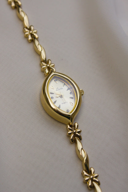 Marquise Gold Floral-Link Watch (photo 7)