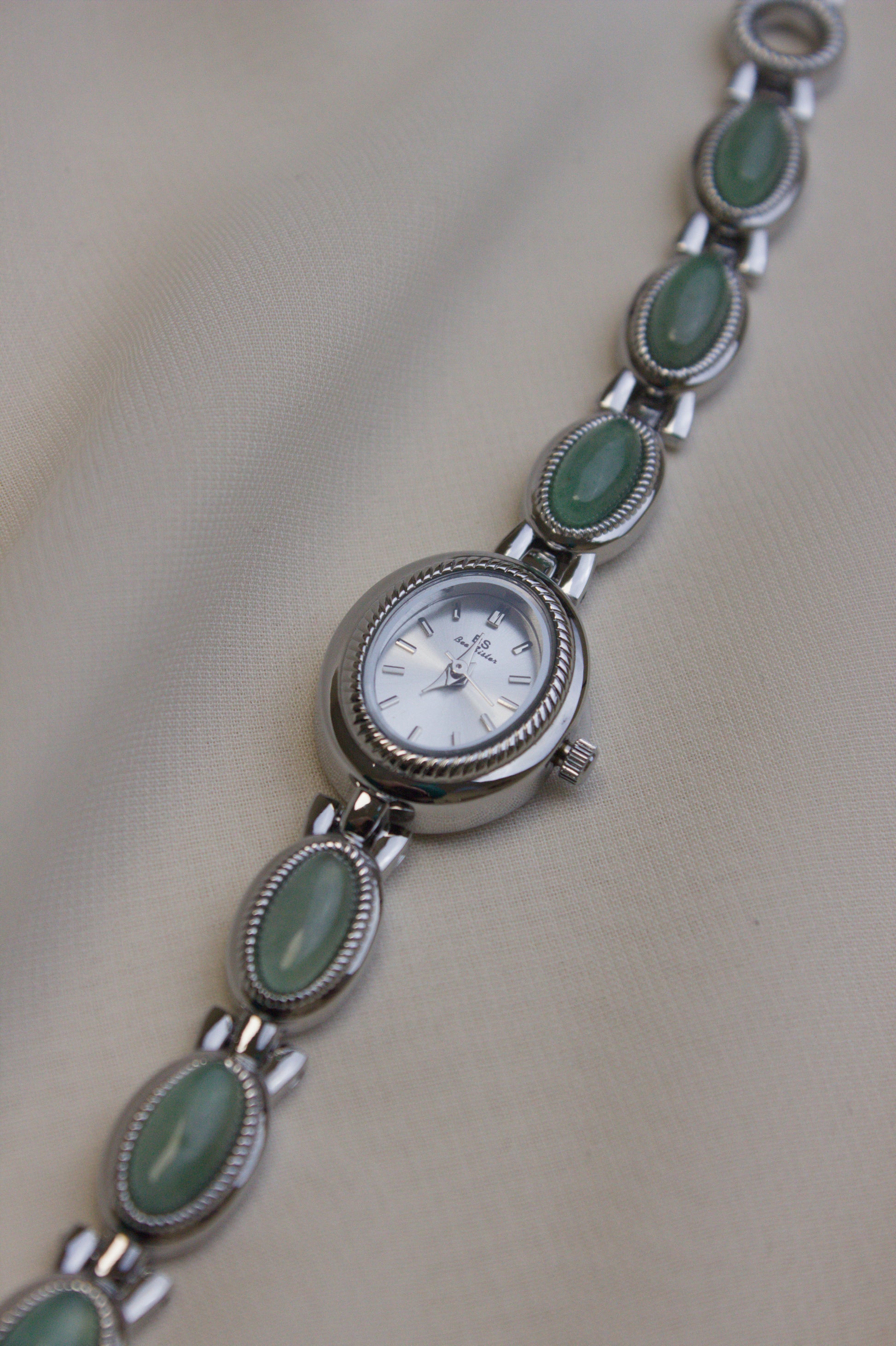 Silver Oval Abalone Cabochon Watch (photo 11)