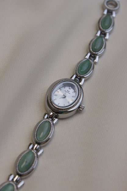 Silver Oval Abalone Cabochon Watch (photo 11)