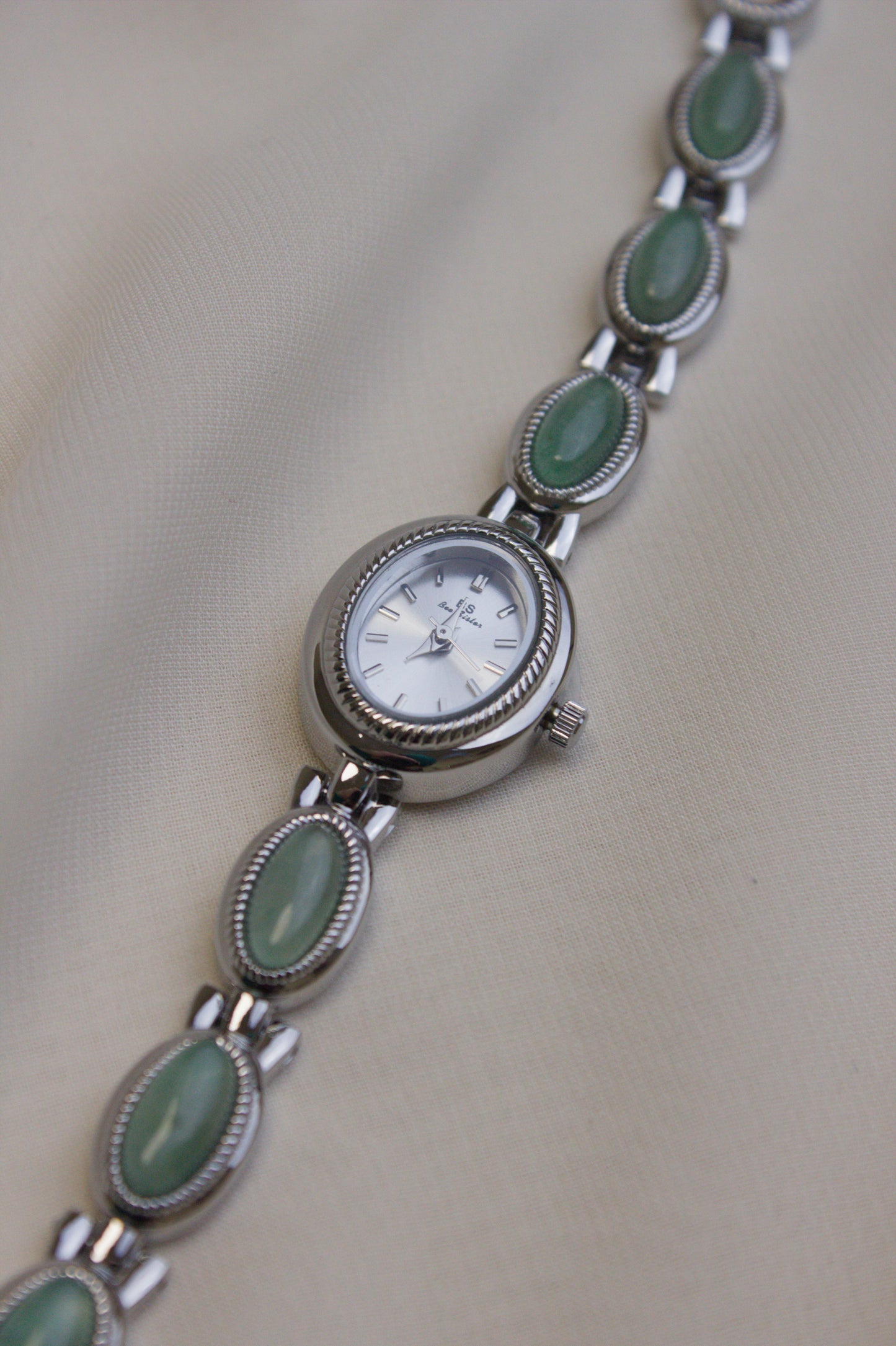 Silver Oval Abalone Cabochon Watch (photo 12)