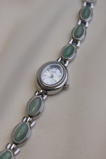 Silver Oval Abalone Cabochon Watch (photo 12)