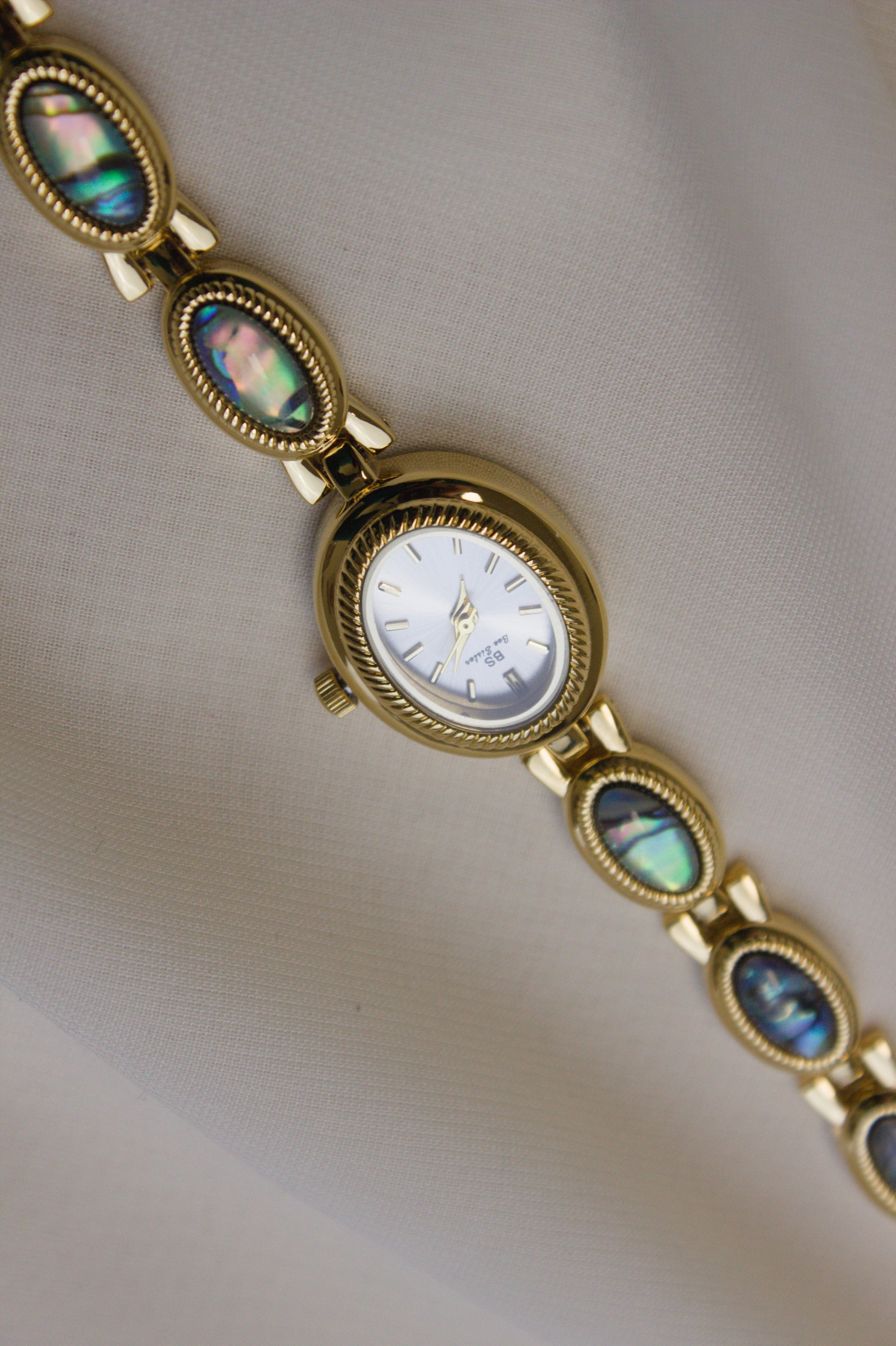 Silver Oval Jade Cabochon Watch (photo 5)