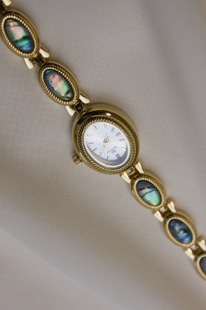 Silver Oval Jade Cabochon Watch (photo 5)