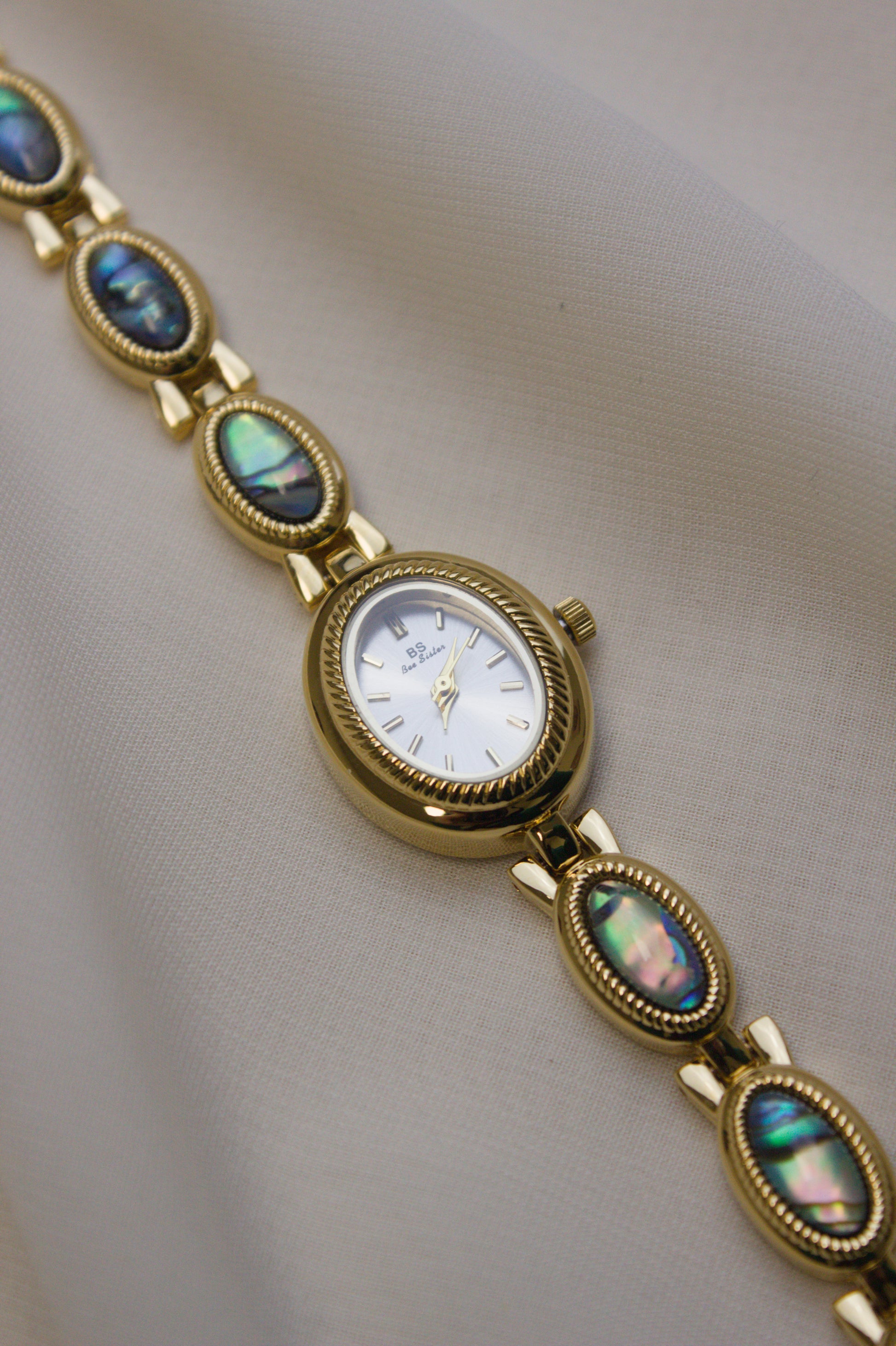 Silver Oval Jade Cabochon Watch (photo 6)