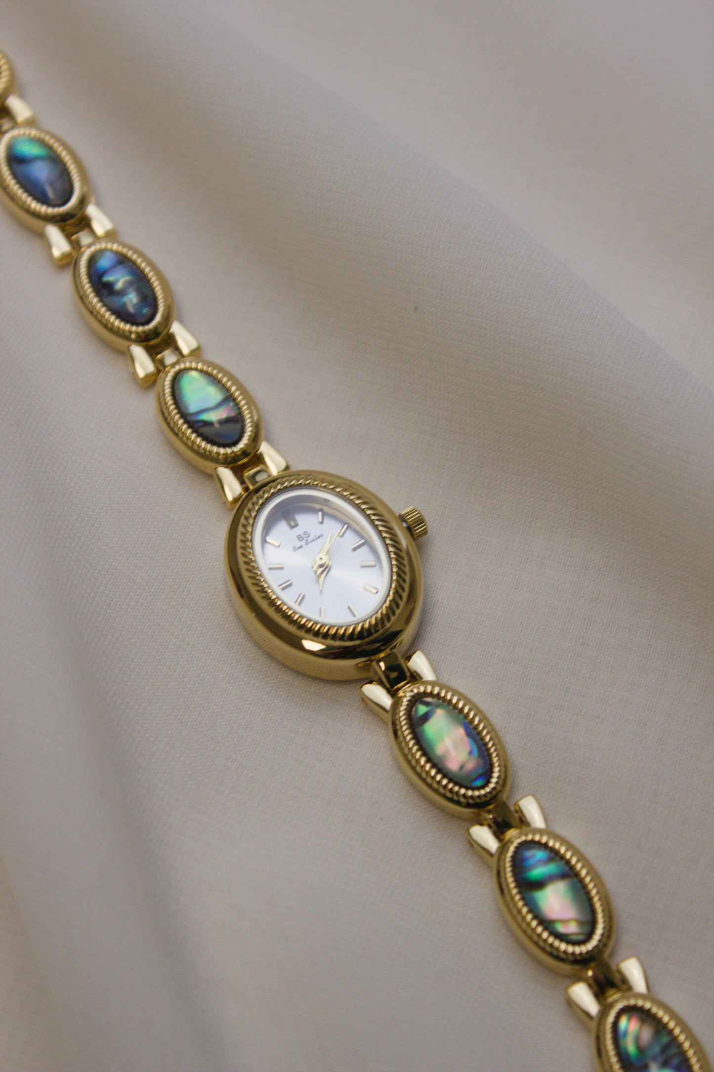 Silver Oval Jade Cabochon Watch (photo 7)