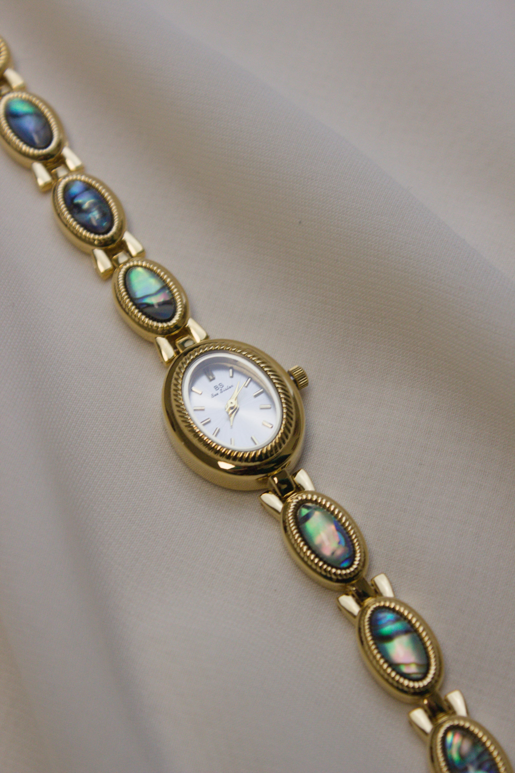 Silver Oval Jade Cabochon Watch (photo 7)