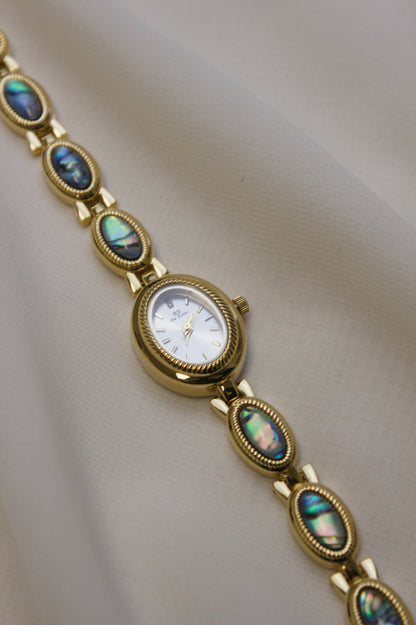 Silver Oval Jade Cabochon Watch (photo 7)