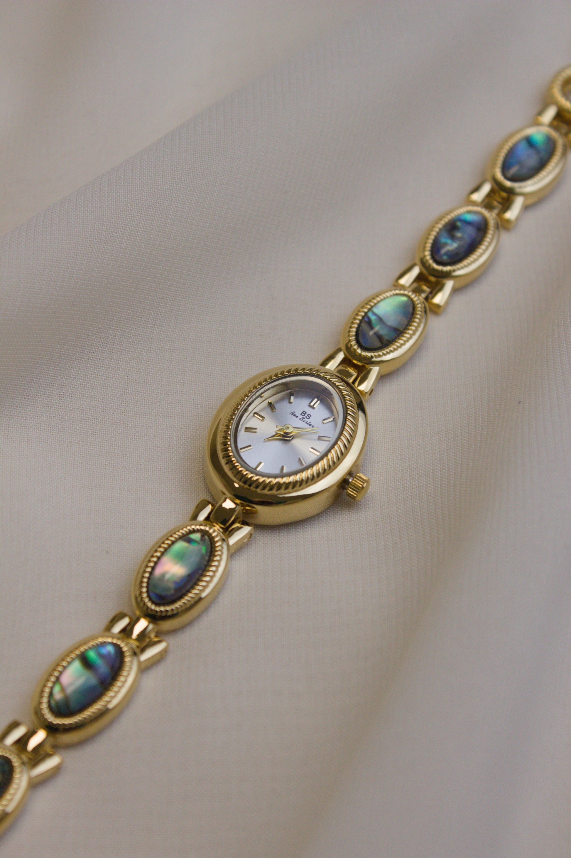 Silver Oval Jade Cabochon Watch (photo 8)