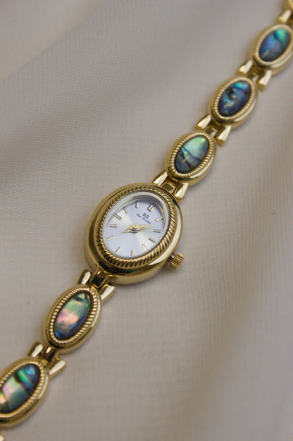 Gold Oval Abalone-Loop Watch (photo 1)