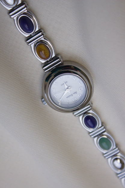 Silver Round Rainbow Gem Watch (photo 6)