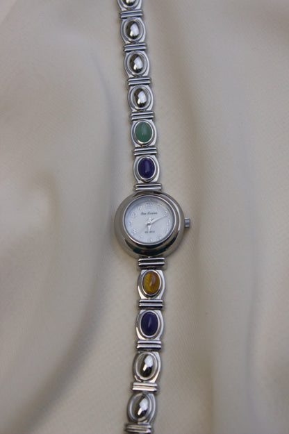 Silver Round Rainbow Gem Watch (photo 10)