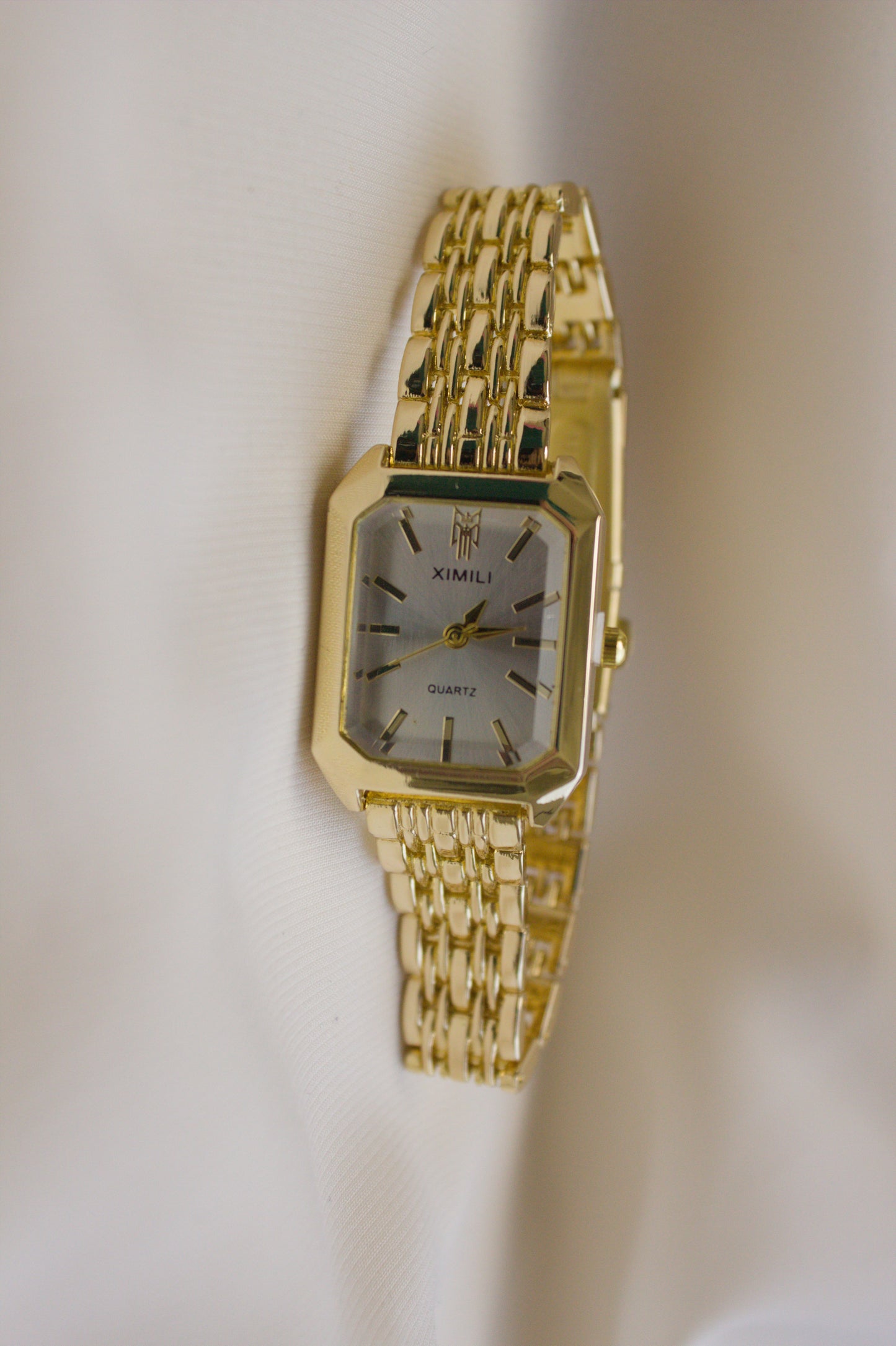 XIMILI Gold Rectangular Octagonal Watch (photo 1)
