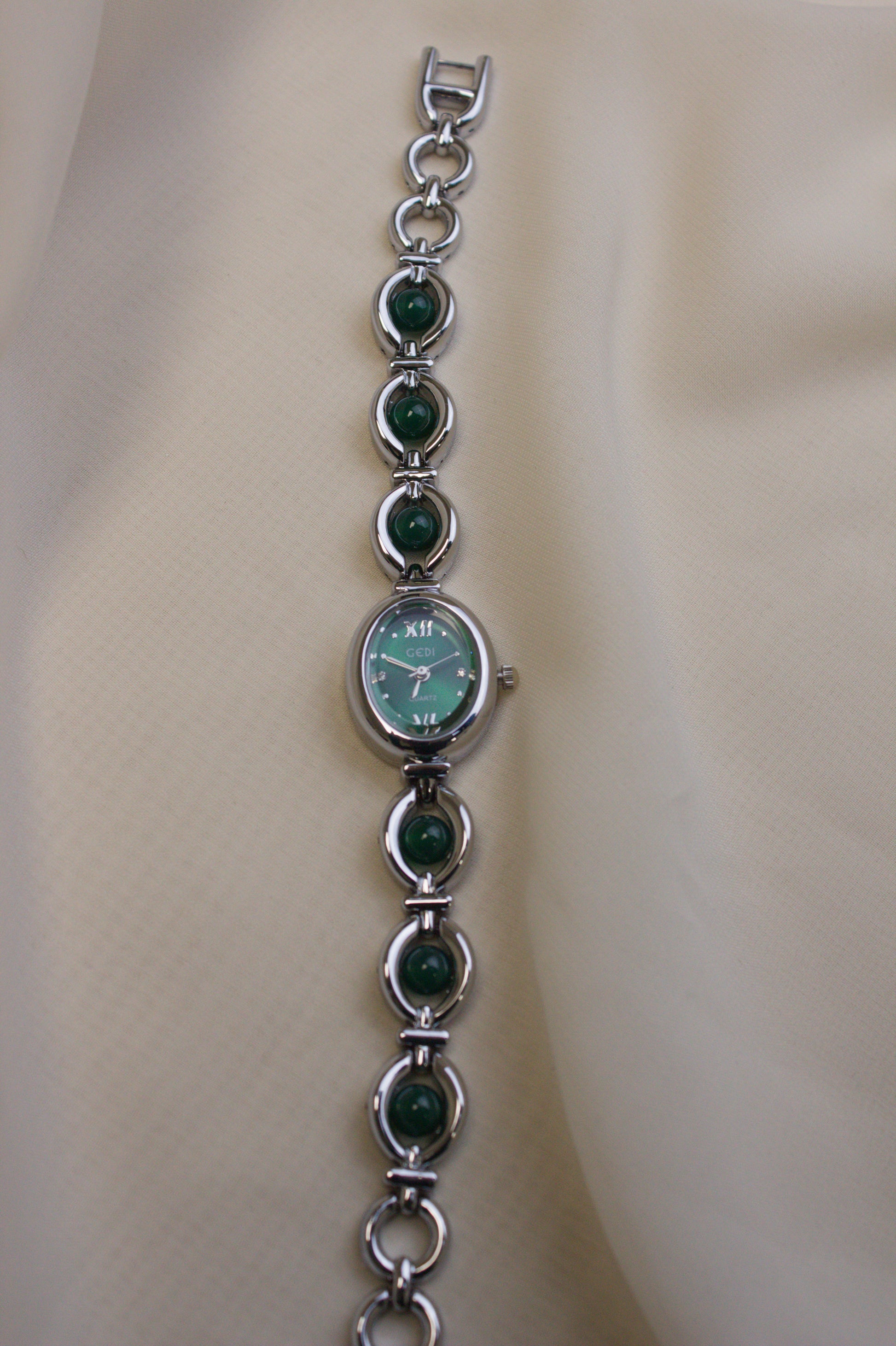 GEDI Gold Oval Garnet-Loop Watch (photo 11)