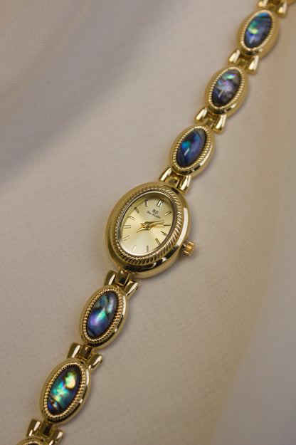 Gold Oval Large Abalone-Inlay Watch (photo 2)