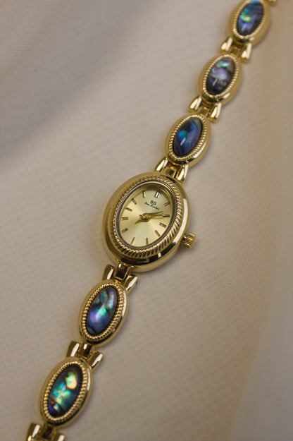 Gold Oval Large Abalone-Inlay Watch (photo 4)