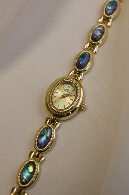 Gold Oval Large Abalone-Inlay Watch (photo 5)