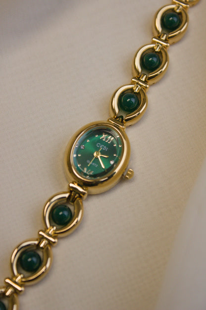 GEDI Gold Oval Emerald-Loop Watch (photo 2)
