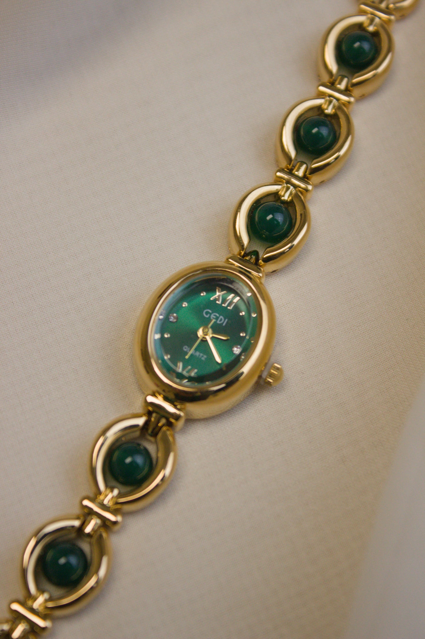 GEDI Gold Oval Emerald-Loop Watch (photo 3)